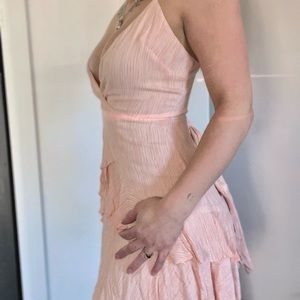 Saints + Secrets Romantic Blush Ruffle Dress